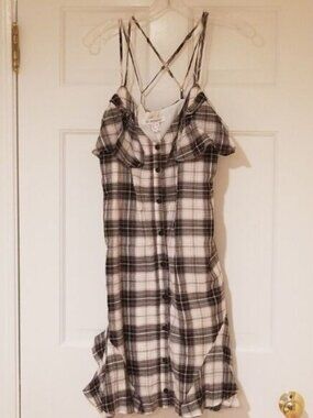 BCBG plaid summer mini dress size M